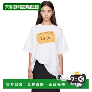 Studios 艾克妮 女士 1h可退 T恤 Acne 白色徽标 香港直邮潮奢