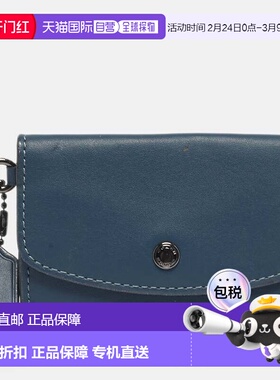 自营Coach Blue Leather Edgestain Card Case Pouch - blue 美国