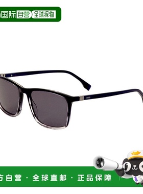 自营 Hugo Boss男式56毫米蓝色太阳镜-蓝灰色 美国奥莱直发