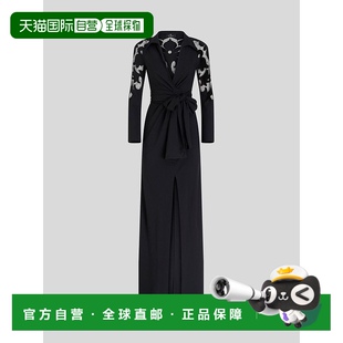 自营etro刺绣与薄纱长裙 美国奥莱直发 黑色