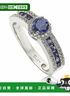 自营 Suzy Levian Sterling Silver Blue Sapphire & Diamond