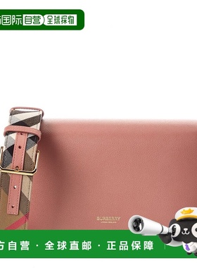 自营Burberry Check Canvas & Leather Shoulder Bag - pink 美国