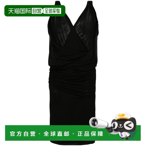 自营Saint Laurent Women's V-Necked Mini Dress - black 美国奥