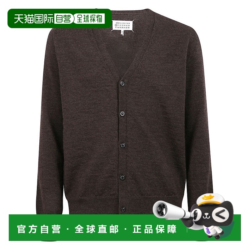 自营maison margielaV-Neck Wool Cardigan - black 美国奥莱直发