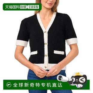 Trim ceceWomens rich 自营 Sweater Knit Contrast Cardigan