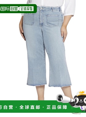 自营 NYDJ Plus Patchie Divine 宽腿牛仔裤 - 蓝色 美国奥莱直发