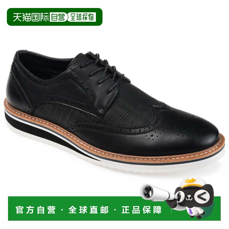 自营Vance Co. Warrick 宽幅翼尖德比鞋 - 黑色 美国奥莱直发男鞋