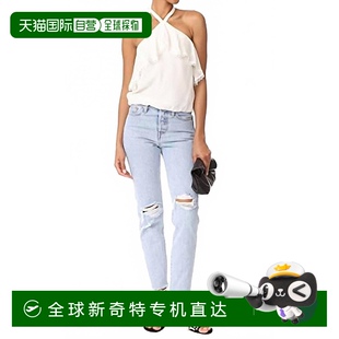 蕾丝吊带上衣 自营 衬衫 alice 美国奥莱 olivia白色丝绸褶边短款