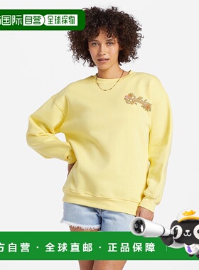 自营 Billabong Best Of Times运动衫女式黄色圆领套头衫GBO56-黄