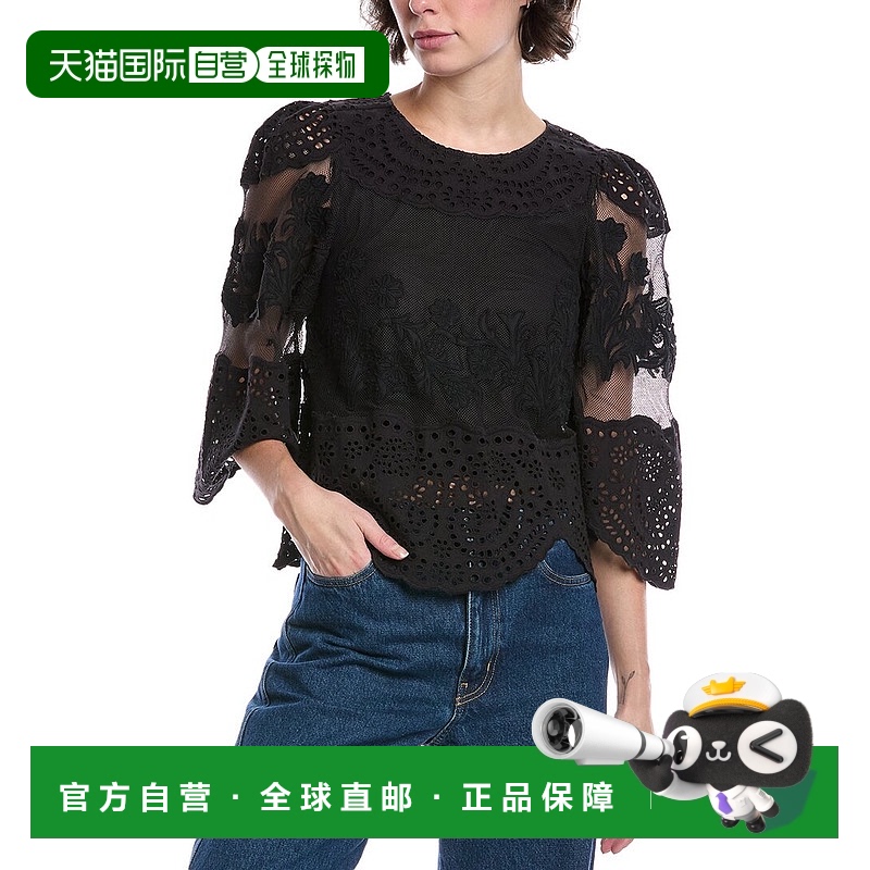 自营 Sea New York Tali蕾丝上衣-黑色 美国奥莱直发