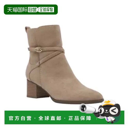 自营Anne Klein Moore Bootie Womens Sand Leather Block Heel A