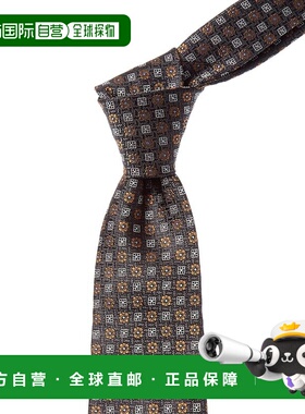 自营Canali Navy Floral Squares Silk Tie - blue 美国奥莱直发