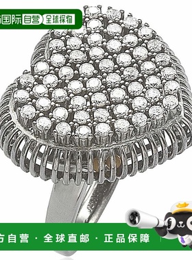 自营 Suzy Levian 黑化纯银密镶方晶锆石心形戒指 - 黑色 美国奥