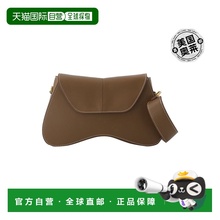 自营elleme灰色皮革太空包配白色缝线 - 棕色 【美国奥莱】直发