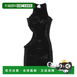 自营philipp pleinMini Dress Snake Strass - black 美国奥莱直