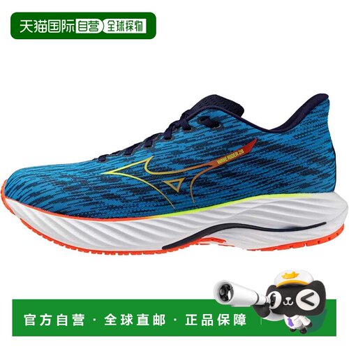 自营Mizuno Wave Rider 28蓝色步伐/绿色Gecko 411456.5q4w男士-