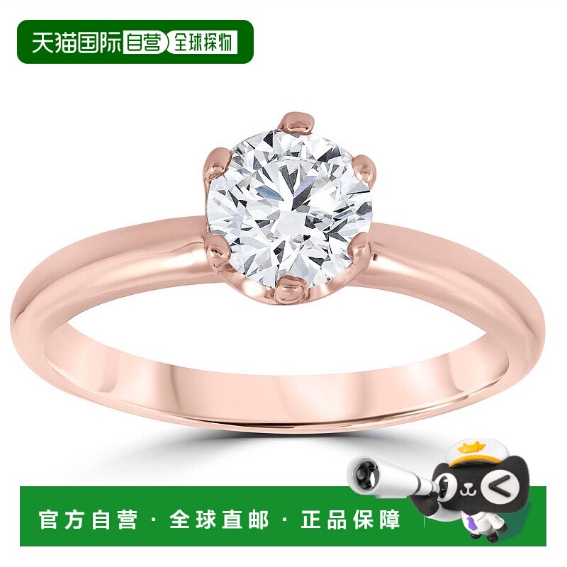 自营 pompeii31 克拉圆形钻石单石订婚戒指 14K 玫瑰金 - 14k 玫