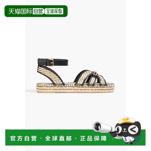 1h可退 香港直邮潮奢 ZIMMERMANN 女士 人造拉菲草编织防水台麻底