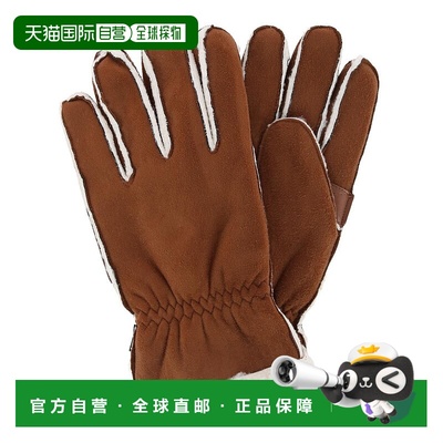 自营 isotoner男士仿羊毛外缝细绒面冬季手套 - 白兰地色 美国奥