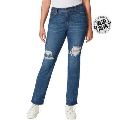 gloria vanderbilt女士 Mid-Rise Slim Fit Straight Leg Jeans d