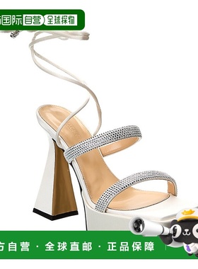 自营 Mach & Mach Devon 缎面厚底凉鞋 - 白色 高跟 美国直发奥莱