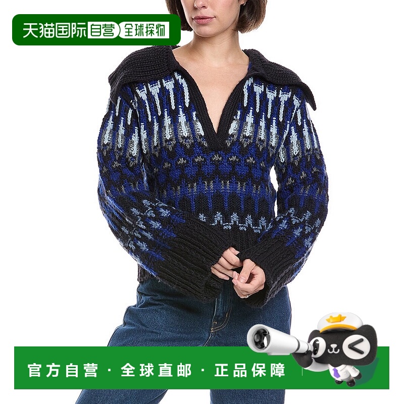 自营Ramy Brook Augustus羊毛混纺毛衣-蓝色 美国奥莱直发