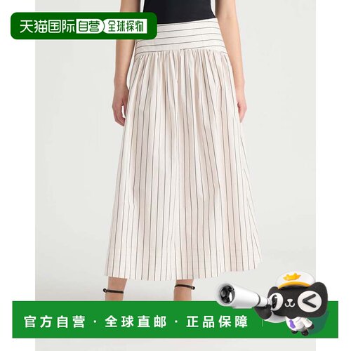 自营NVLT Women’s Maxi Skirt With Yoke - cream/black stripe