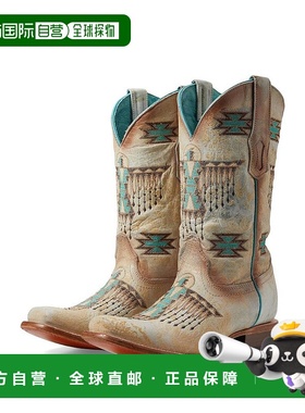 1h可退 【美国直邮】Corral Z5219 女士时装靴 中筒靴 绿色刺绣