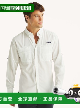 自营Nautica男士Nautica Otf纽扣衬衫-锡灰色 美国奥莱直发