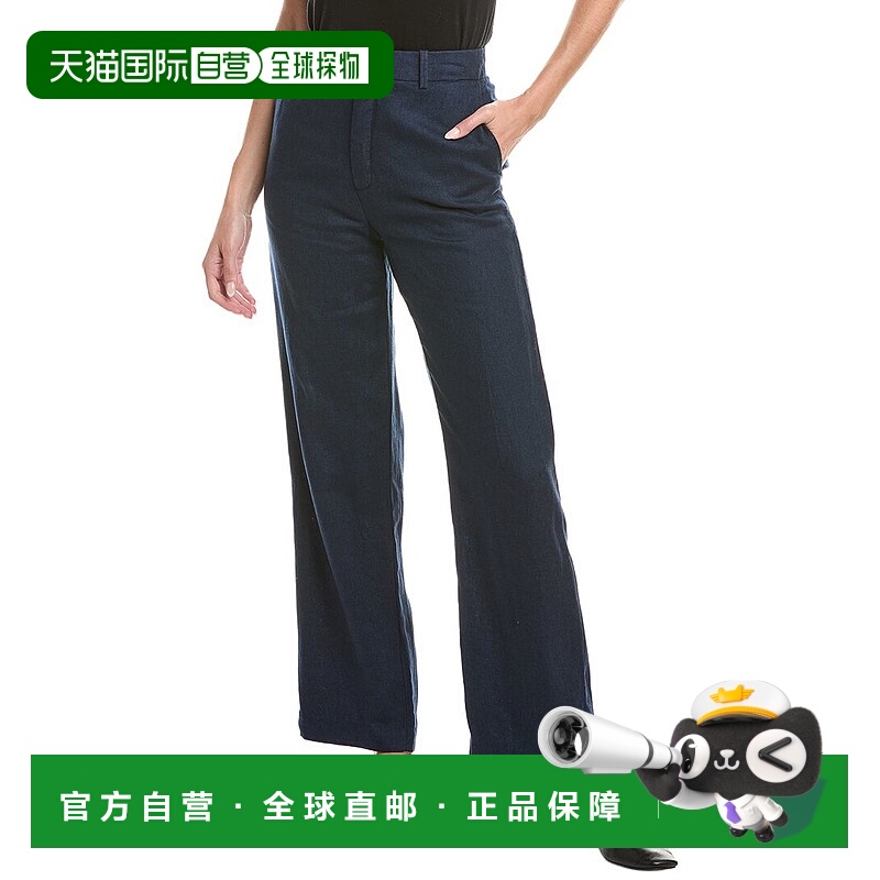 自营DL1961 Mabel Straight Linen Trouser - blue 美国奥莱直发