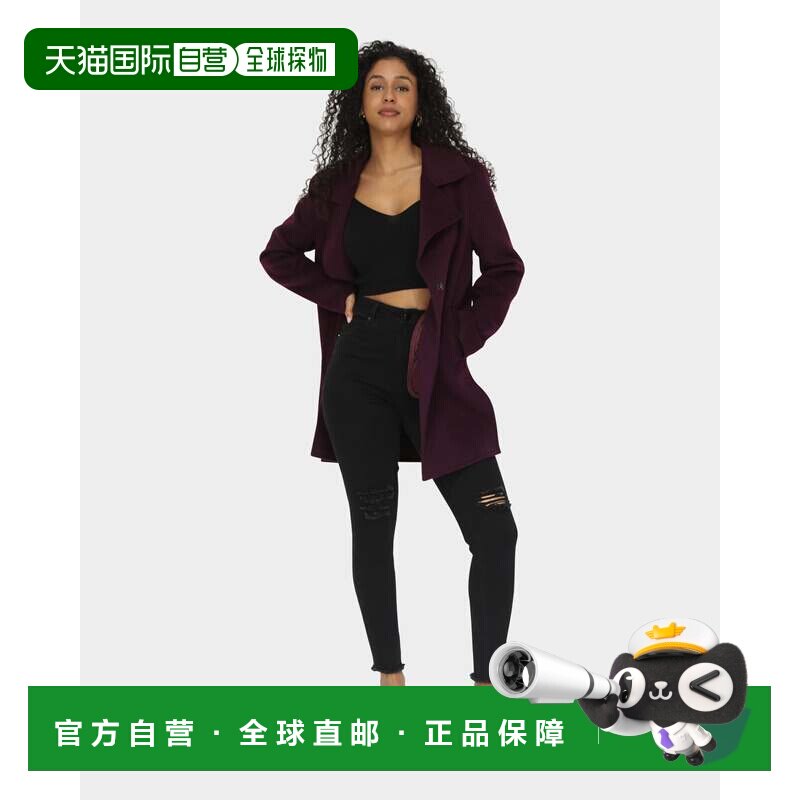 自营belle & bloom前男友羊毛混纺大夹克-李子色 美国奥莱直发
