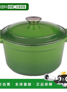 自营 BergHOFF Neo 7Qt 铸铁圆形有盖荷兰烤箱，绿色 美国奥莱直