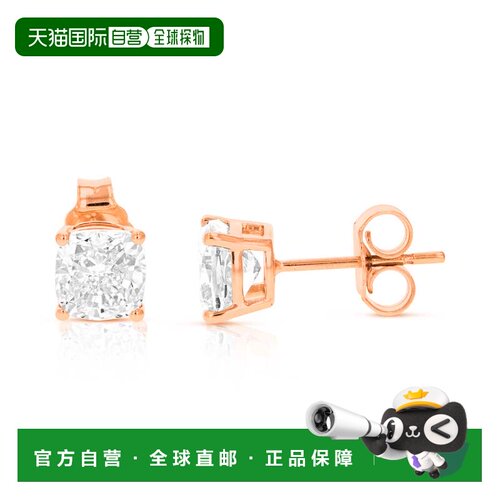 自营vir jewels2 cttw Cushion Lab Grown Diamond Stud Earrings