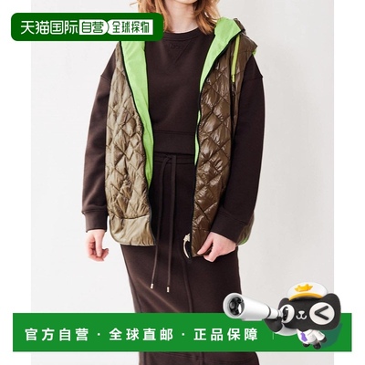 自营 herno军绿色网状衬里绗缝连帽衫背心 - 军绿色 美国奥莱直发