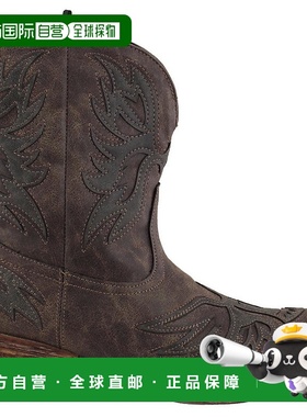 1h可退 【美国直邮】Roper Amelia Tooled Inlay棕色短靴女鞋 时