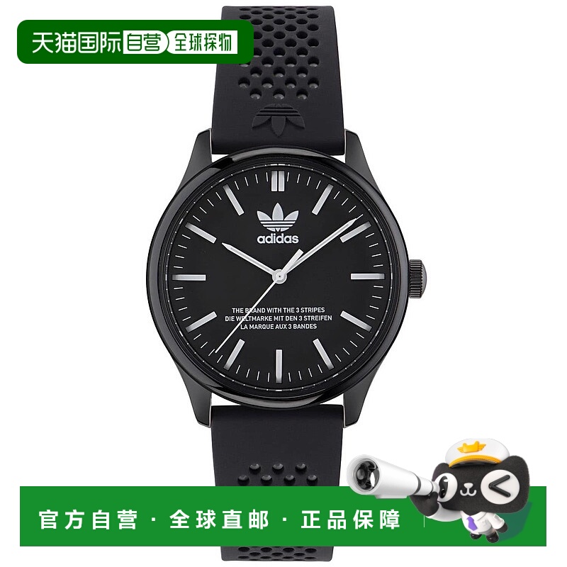 自营adidas阿迪达斯男式原创Code One陶瓷黑色表盘手表-黑色 美国