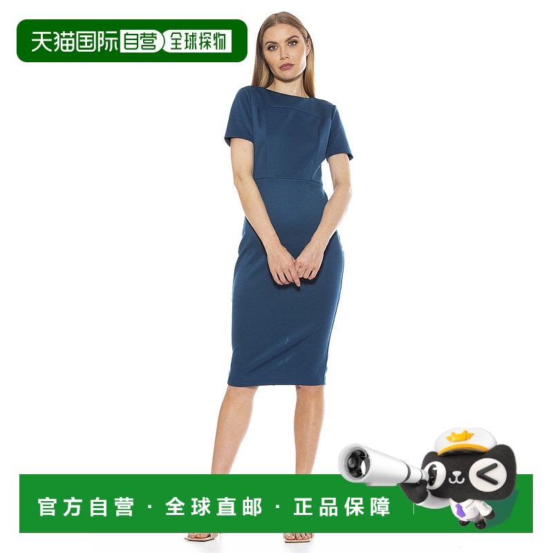 自营 alexia admorScuba Midi Dress - teal 美国奥莱直发连衣裙