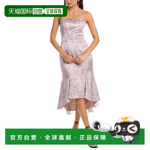 自营Rene Ruiz提花鸡尾酒礼服-紫色 美国奥莱直发