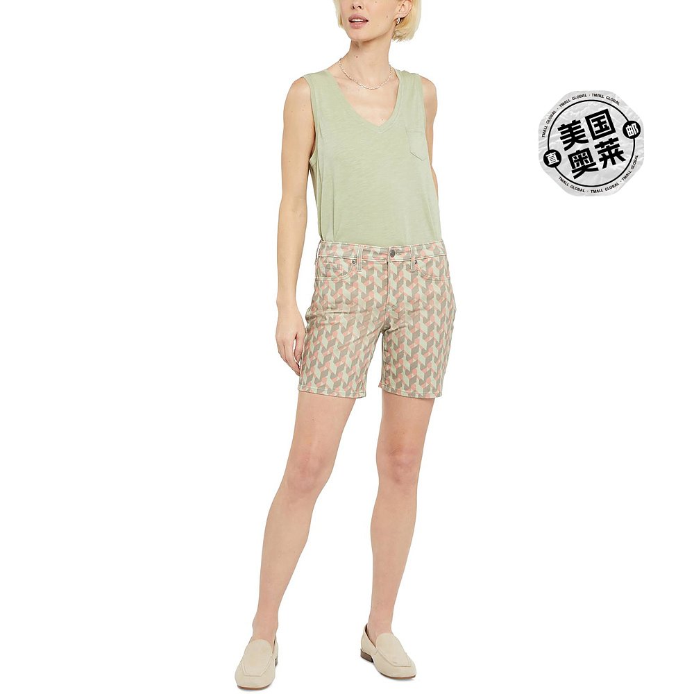 nydjWomens Geometric Printed Denim Shorts- desert geo【美