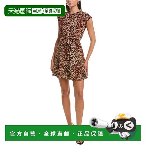 自营Milly Joan Printed Leopard Pleated Dress - brown 美国奥