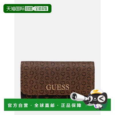 自营guessEldoria Enlarged Logo Slim Clutch Wallet - natural