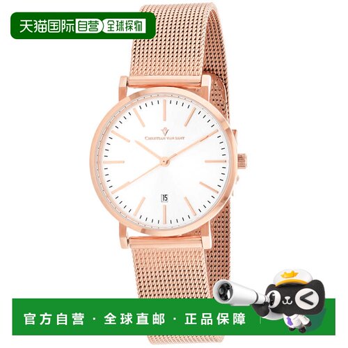 自营Christian Van Sant Women's Paradigm Silver Round 32mm -