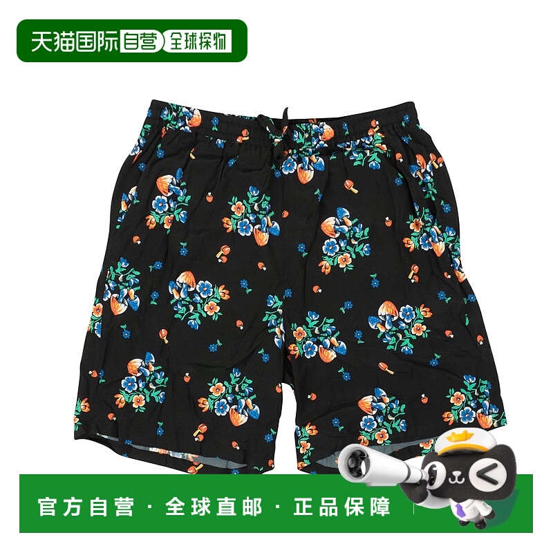 自营 opening ceremony黑色人造丝多彩设计短裤 - 图案 美国奥莱