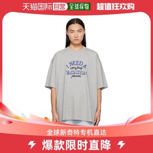 男士 vetements 上装 美国直邮 T恤刺绣纯棉圆领男装