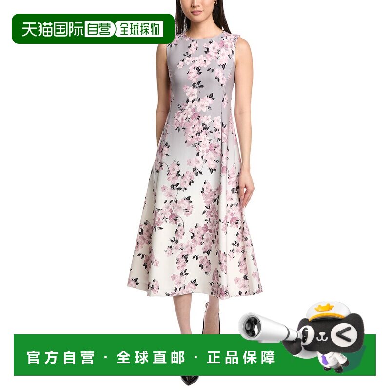 自营Anne Klein Printed Scuba Midi Dress - grey 美国奥莱直发