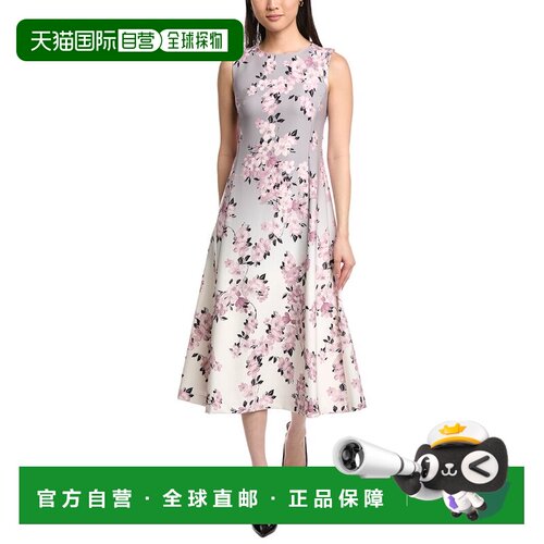 自营Anne Klein Printed Scuba Midi Dress - grey 美国奥莱直发