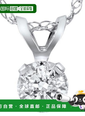 自营 pompeii31 1/2 克拉圆形明亮式切割单石钻石吊坠 14K 白金和