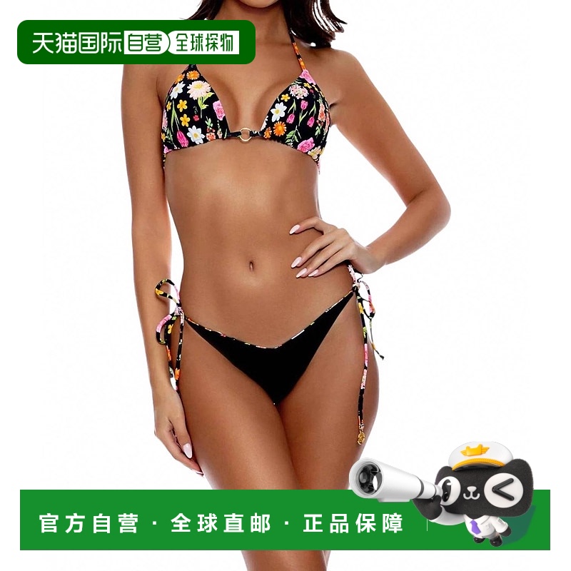 自营 luli fama秘密花园环形三角上衣黑色 美国奥莱直发