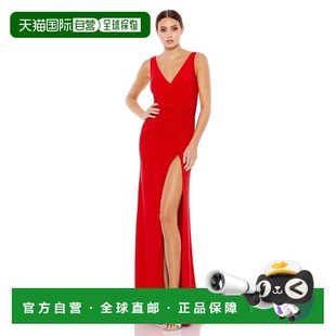 巧克力色 自营mac 领礼服 美国奥莱 duggal褶饰弹力平纹针织