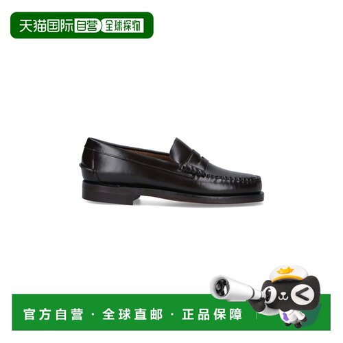 自营sebago棕色经典Dan皮革乐福鞋-棕色 美国奥莱直发男鞋一脚蹬